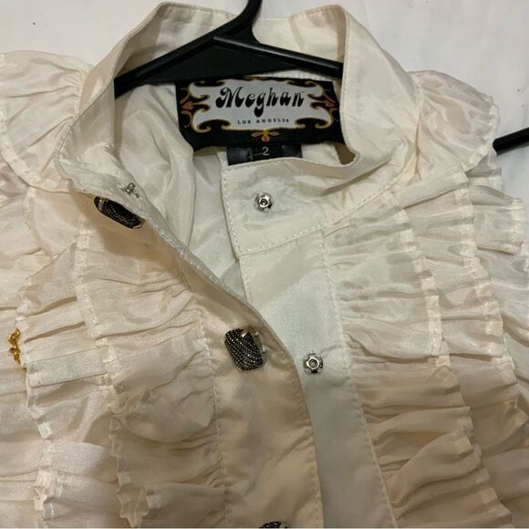 Meghan Los Angeles Sleeveless waffle Top Excellent 100% Silk by Meghan fabulous - Picture 9 of 10